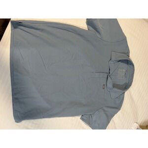 Figs Technical Collection Men Scrub Top Polo Collar Blue Gray Medium M Short Slv